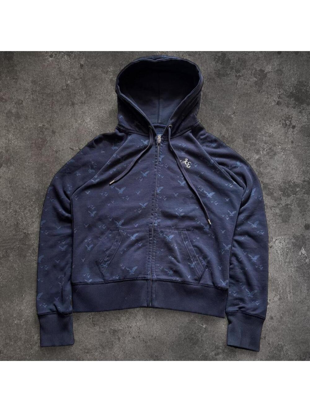 American Eagle Women's Navy and Blue Hoody